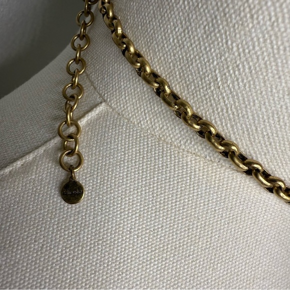 Stella & Dot Malta Bib Statement Necklace Gold and Blue Statement Necklace - Picture 5 of 7